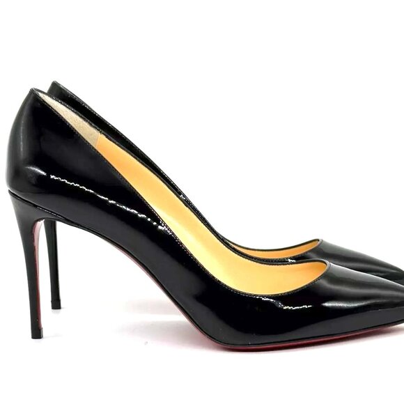 Christian Louboutin PIGALLE FOLLIES 85 Patent Leather Heels Pumps Shoes - Picture 4 of 13